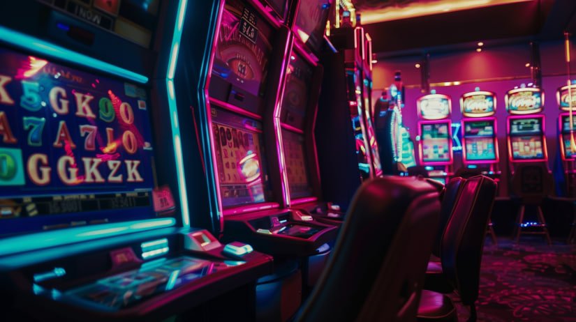 Antarmuka Slot Games uang 4d menampilkan gulungan dengan simbol, tombol putar, dan tampilan saldo pemain